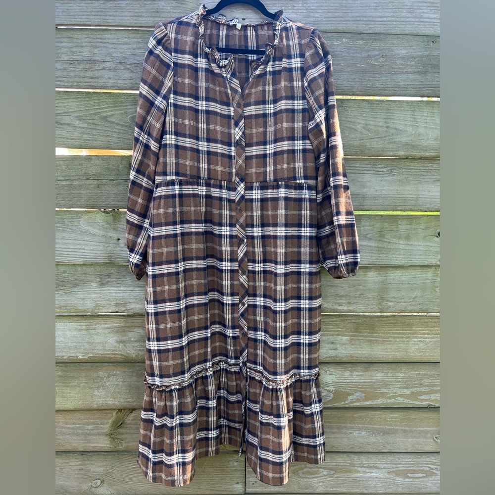 Mystree Flannel Plaid Dress size Large